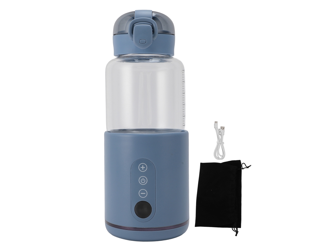 Aquecedor De Leite Sem Fio 300ml Inox Portátil Azul