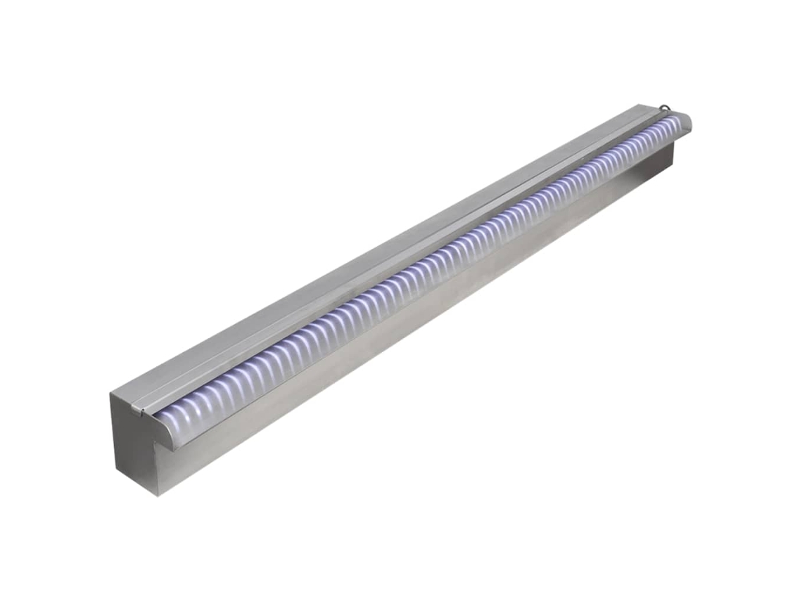Vidaxl Fonte Para Piscina Retangular Com Leds 90 Cm Aço Inoxidável