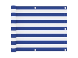 Vidaxl Tela De Varanda 75x400 Cm Tecido Oxford Branco E Azul