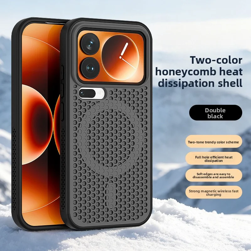 (preto Xiaomi 15) Capa Traseira Protetora Magnética De Silicone Rígido Para Dissipação De Calor