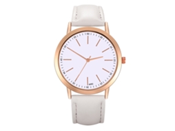Reloj De Pareja De Moda Dial Redondo Analógico Cuarzo Pulsera Blanco