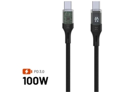 Cabo Fixo Usb C/usb C Com Suporte De Exibição E Pd 1,2m Usb 2.0 100w Preto Fixed
