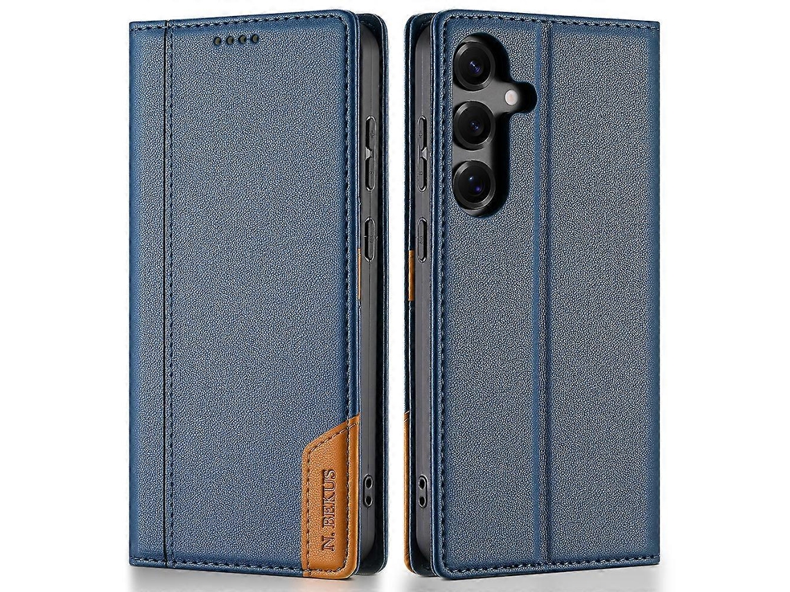 Capa Tkdaddy N.bekus P3 Para Samsung Galaxy A16 5g/4g Com Bloqueio Rfid E Suporte Tipo Carteira, Capa De Couro Pu Com Flip, Azul