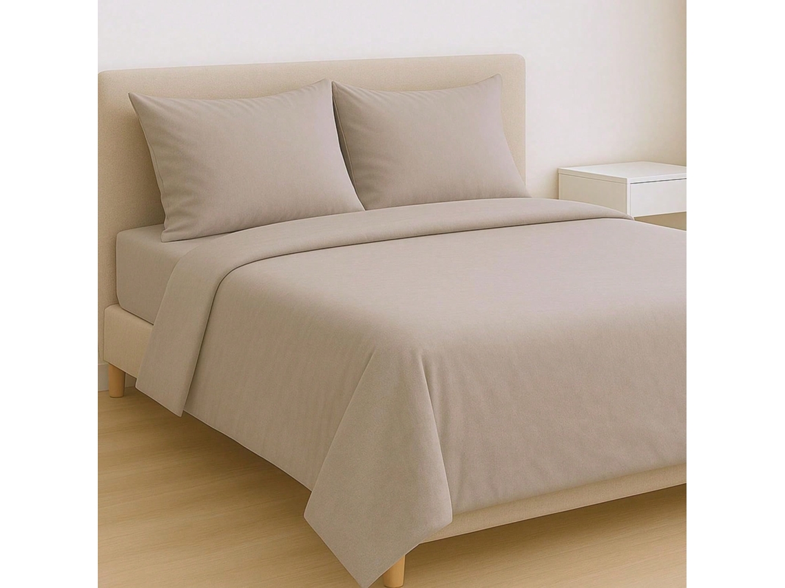 Jogo de Lençóis 4 Peças Macios com Lençol Ajustável e 2 Fronhas, Cama 135 150 Cm VOLTEDGE