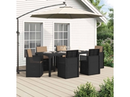 Vidaxl Conjunto De Jantar Para Jardim Com Almofada 7 Pcs Pp