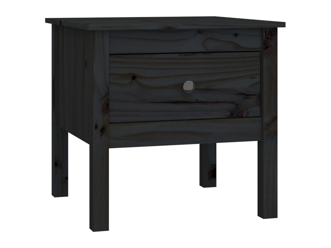 Mesa de Apoio 50x50x49 Cm Pinho Maciço Preto MAISON EXCLUSIVE