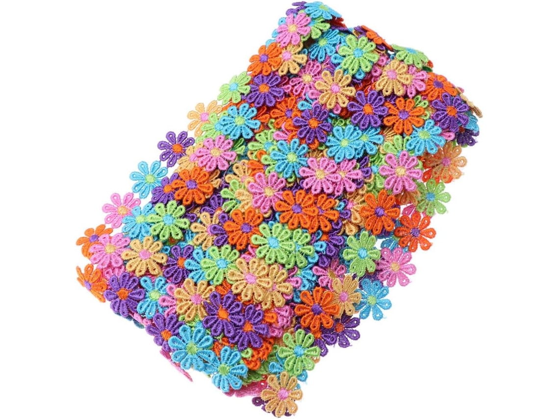 Flor De Margarida Decorativa De Renda De Poliéster