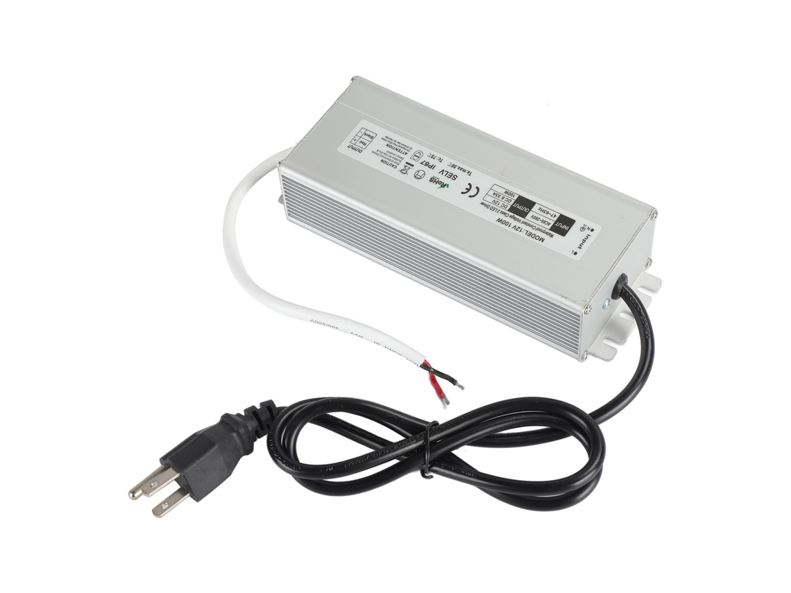 Fonte De Alimentação Impermeável Ip67 12v 100w Para Led, Entrada Ac 100-265v Plug Us