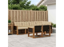 Vidaxl Conjunto De Sofás Para Exterior 7 Pcs Natural E Bege