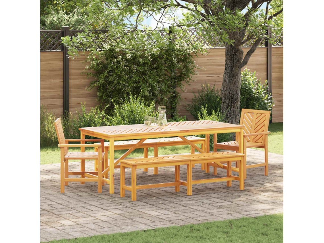 Vidaxl Conjunto De Jantar Para Jardim 5 Unid. Castanho