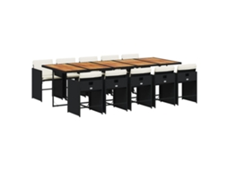 Garden Dining Set, Garden Dining Sets Vidaxl Preto Rattan / Vime (n/a)