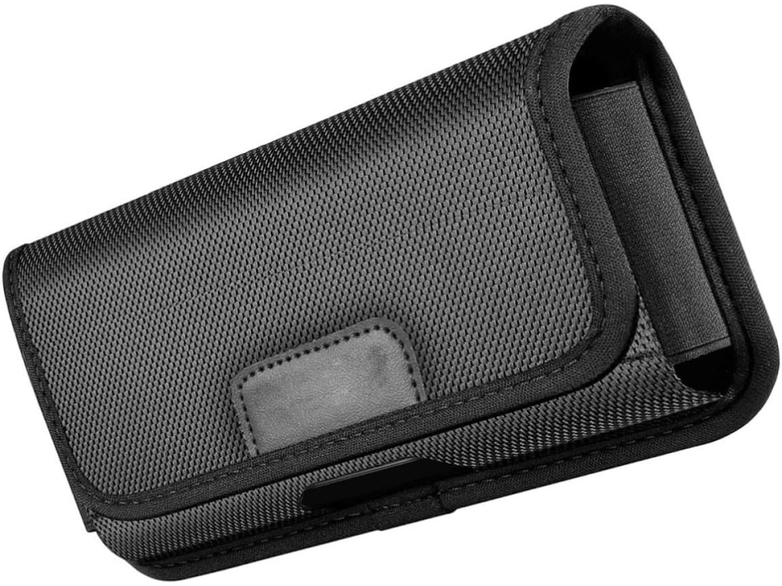 Bolsa De Cinto Em Nylon Preto Para Smartphones De 6,1 A 6,8 Polegadas.