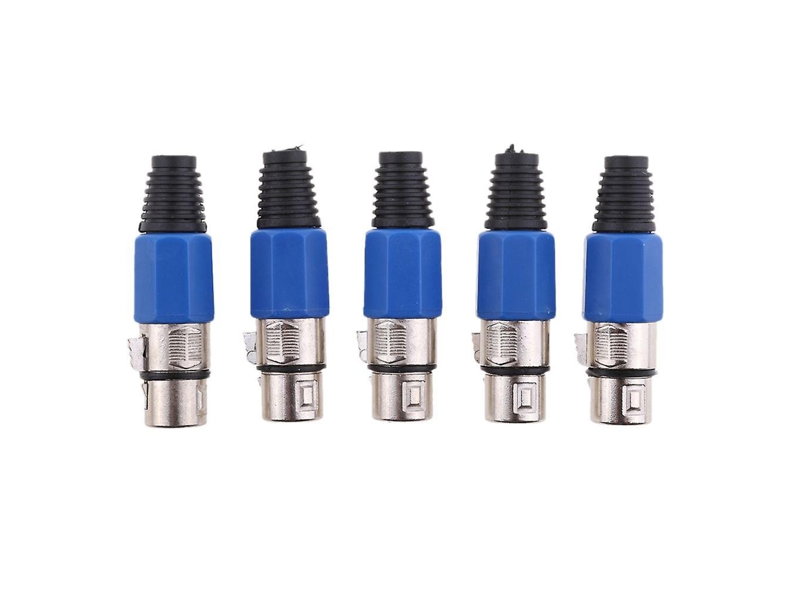 Lurelia Cabo Xlr Fêmea 3 Pinos Azul, Para Microfones, Mixer, Amplificador E Colunas Ativas