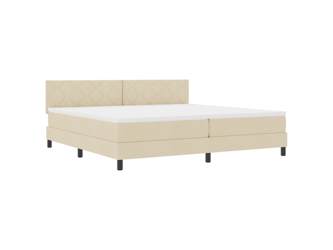 Conjunto 1 Cama Box Vidaxl Creme Tecido (200 X 200 Cm)