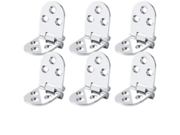 6 dobradiças planas, dobráveis, para porta, armário e mesa, liga de zinco, 80x30mm, com parafusos, prateado | S/MARCA