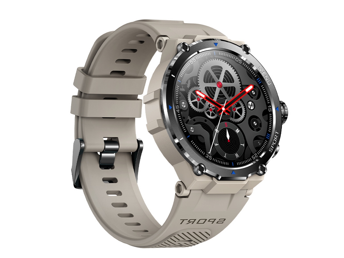 Smartwatch militar masculino, rastreador de condicionamento físico externo à prova d'água 5ATM com frequência cardíaca/Spo2/som/voz Ai para Android e iPhone Bestvite