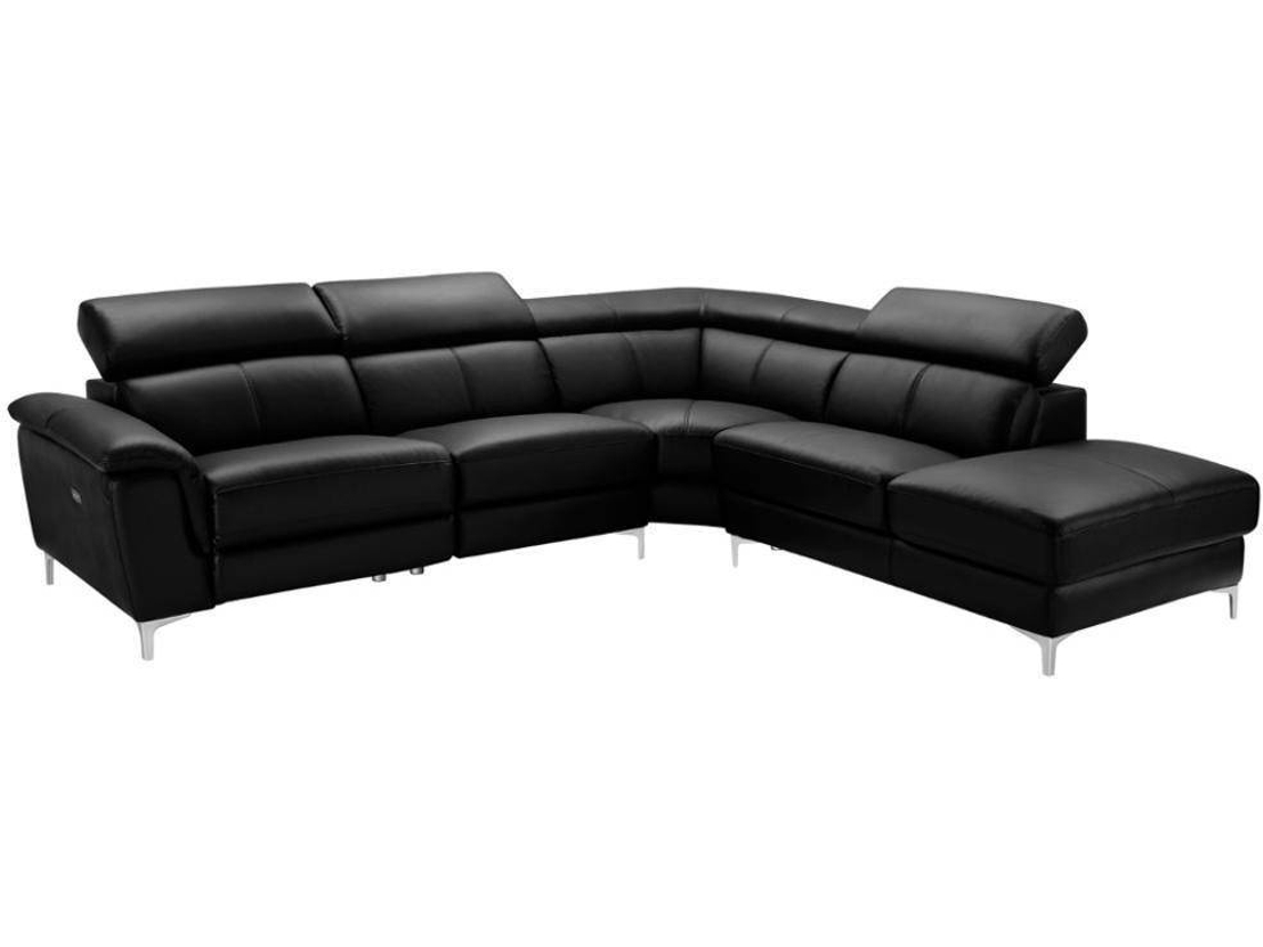 Sofá Relax Sitia LINEA SOFA (Preto Pele 293x250x100 cm) Worten.pt