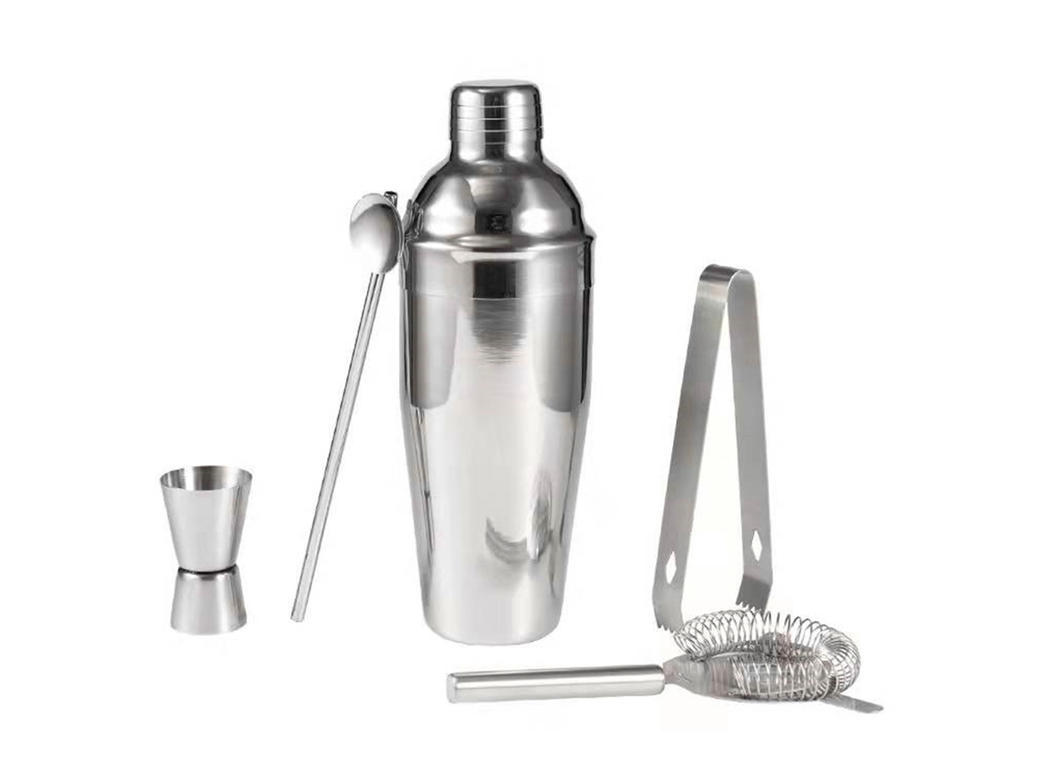 Conjunto de Liquidificador de Aço Inoxidável de 750 Ml com 5 Peças para Coquetéis. AQUAFORGE