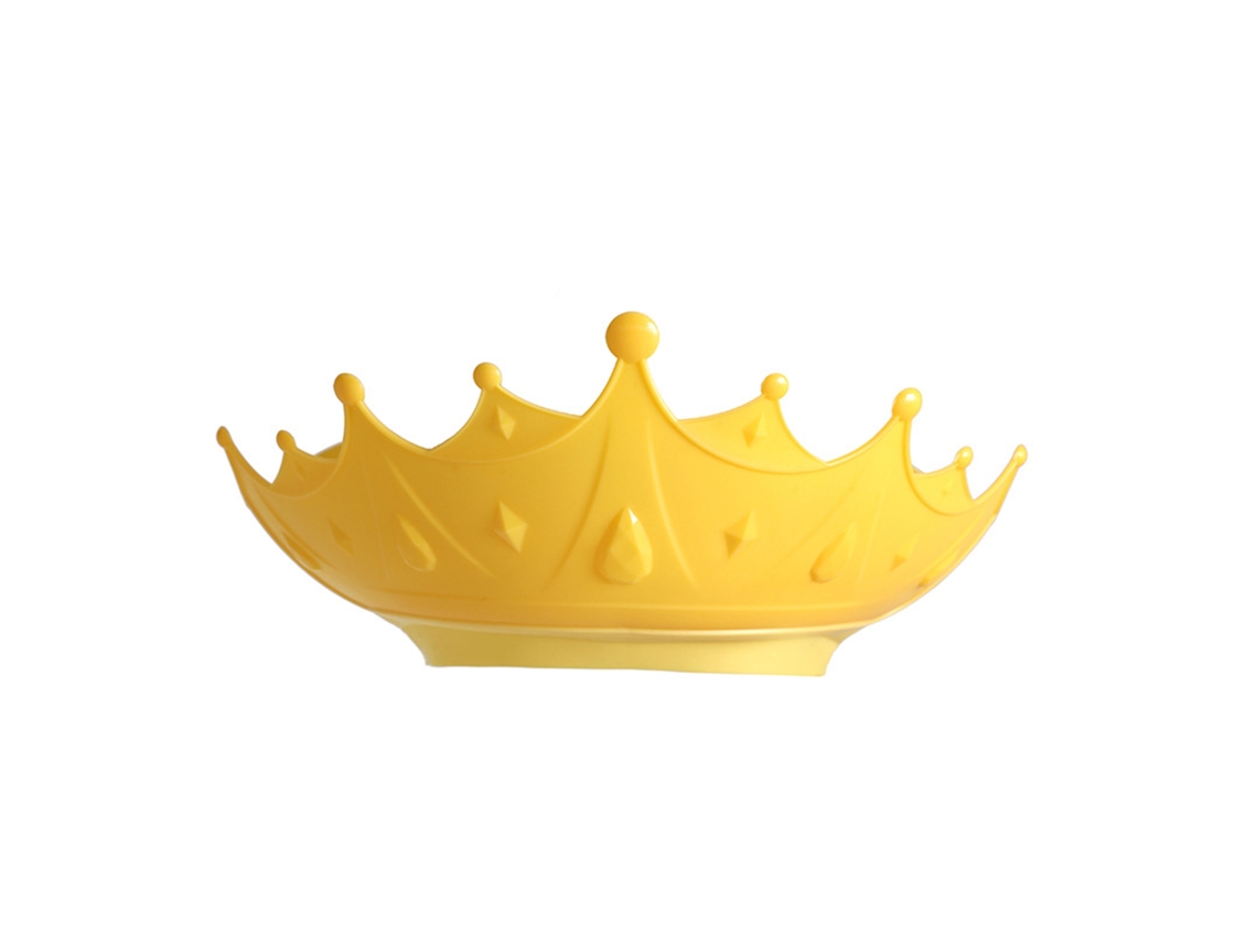 Mali boné de Banho para Bebê Silicone Coroa Ajustável Protetor Ouvido Chapéu Impermeável Amarelo