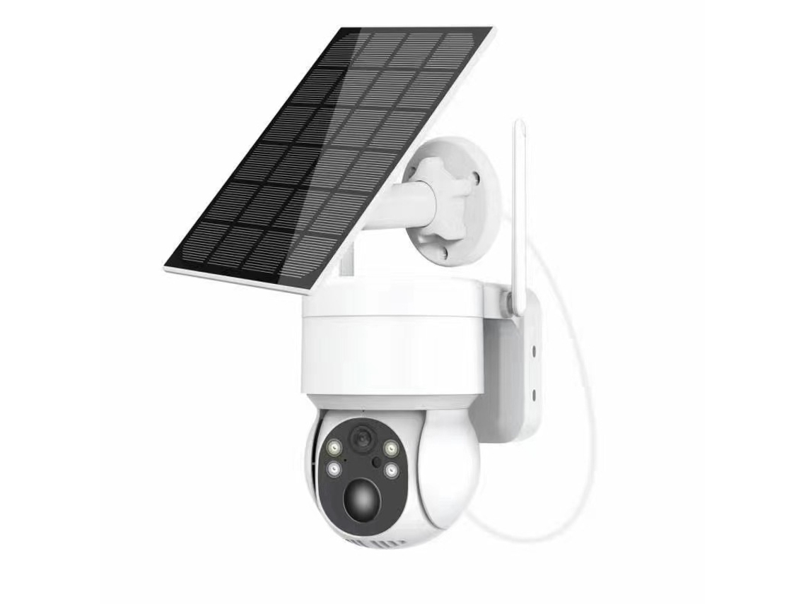 Câmara De Vigilância Exlirior Alimentada A Energia Solar Com Delição Humana E Funções De Monitorização Sem Fios.