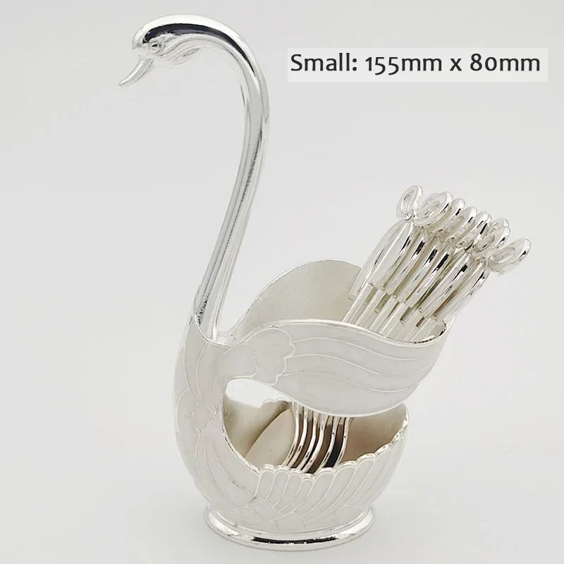 Porta talheres em Formato de Cisne, Armazenamento Luxuoso de Talheres, Decoração Elegante para a Cozinha. MDUG (branco, 6 Colheres)