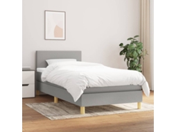 Vidaxl Cama Com Molas/colchão 80x200 Cm Tecido Cinza-claro