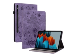 Capa de couro para tablet Webake com estampa de borboleta rosa