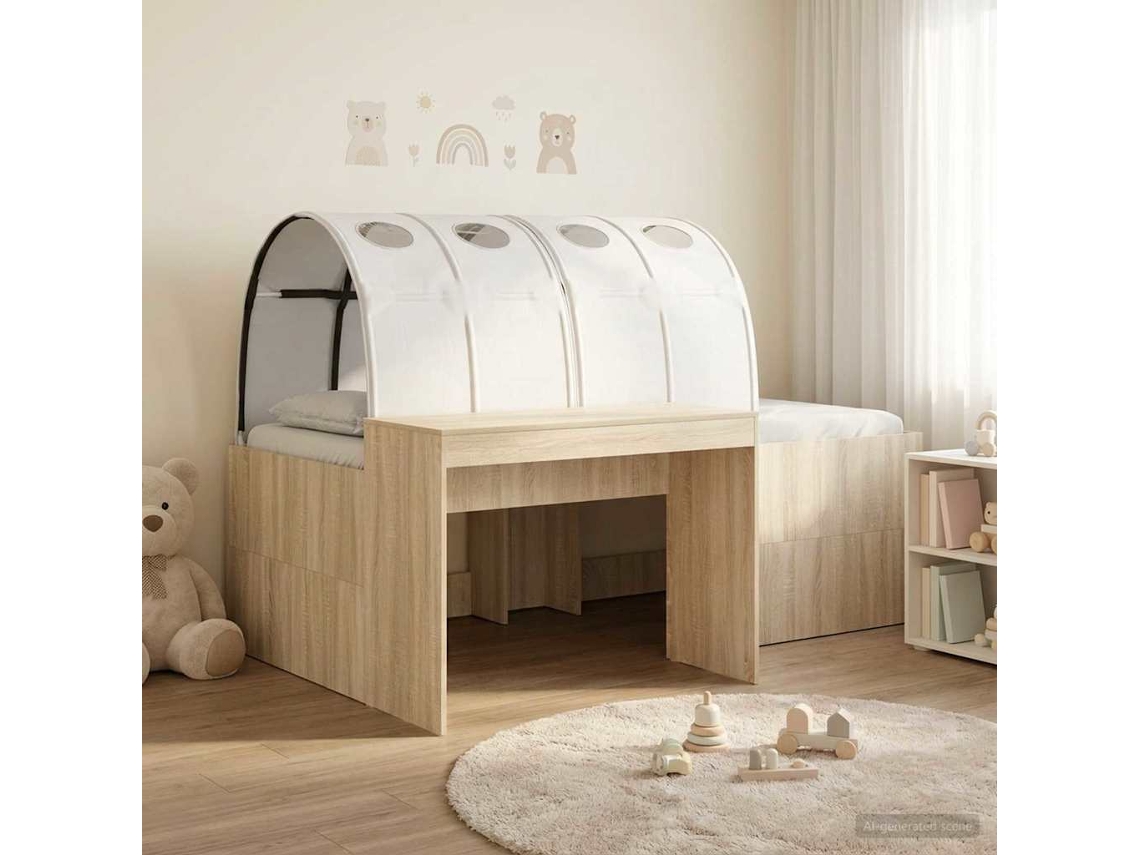 Vidaxl Cama Com Túnel 3 Unid. Carvalho Sonoma E Branco