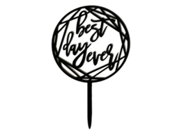 Topper de Bolo de Acrílico Preto Feliz Aniversário para Casamento Festa Jm00143 S/MARCA