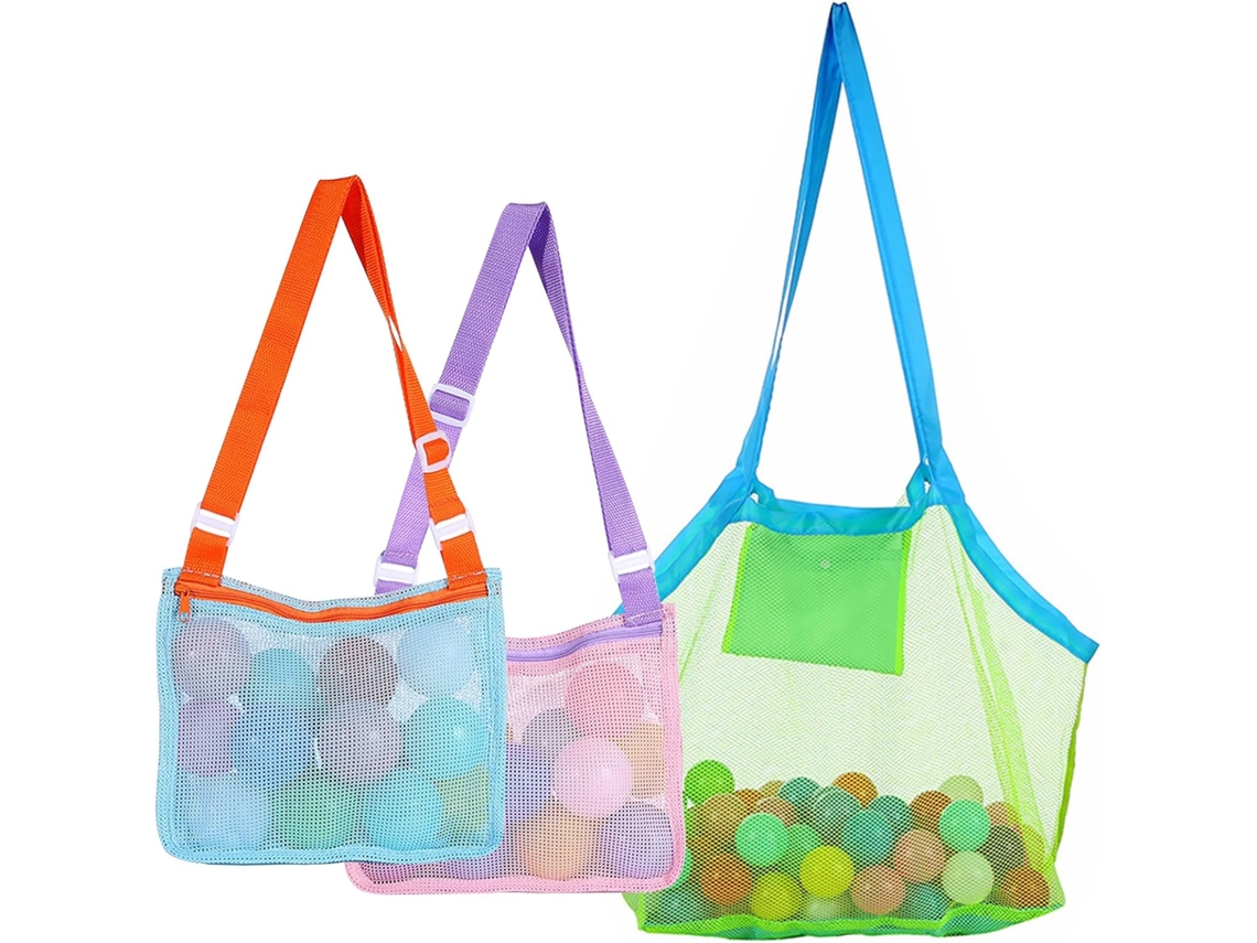 Bolsa De Malha Para Guardar Brinquedos Praia Com Zíper, Ideal Férias Em Família Na Água. -aquaforge