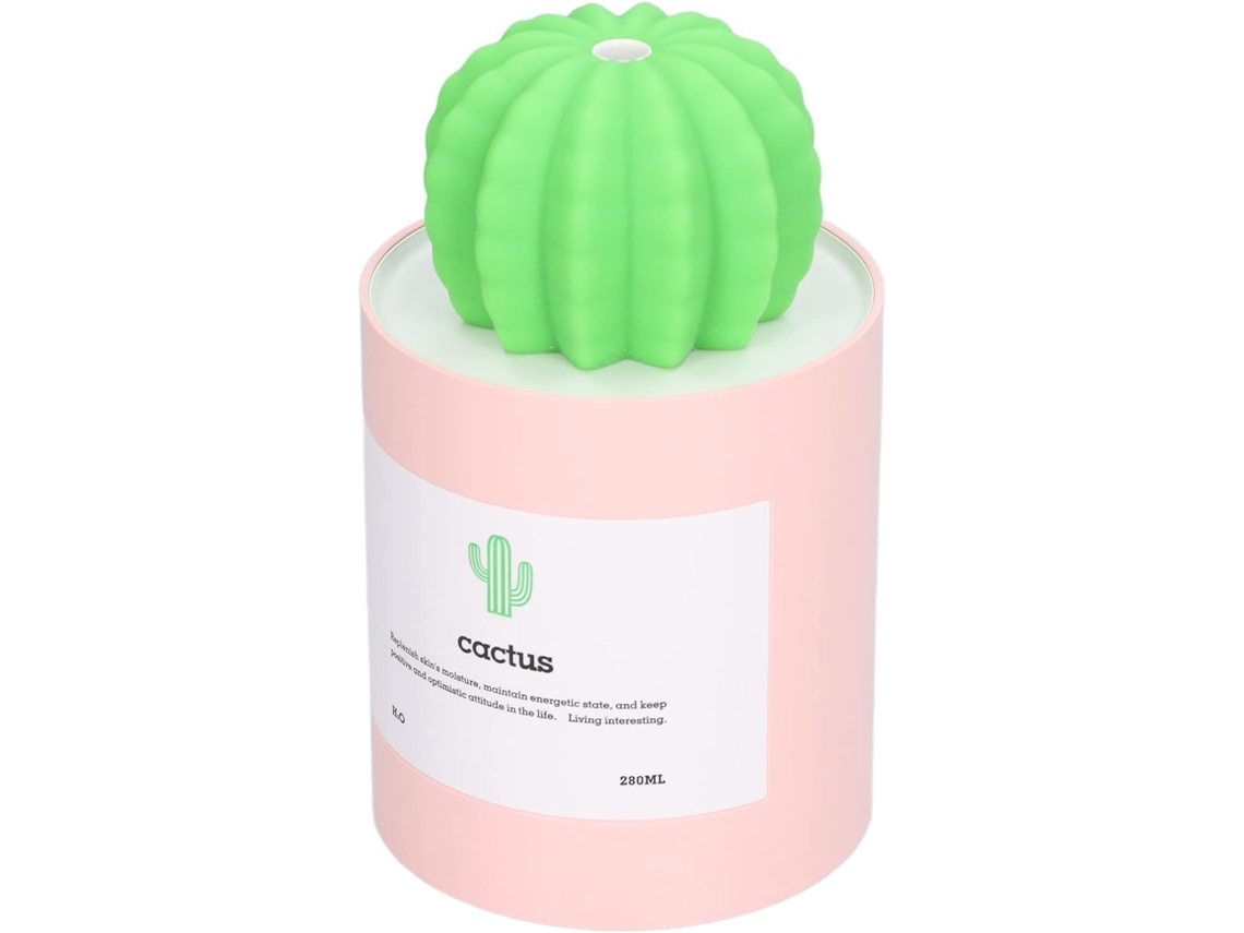 Umidificador De Mesa Chrees Quiet Cactus 280ml Com Micro-ondas Nano-niptic Para Hidratação Da Pele