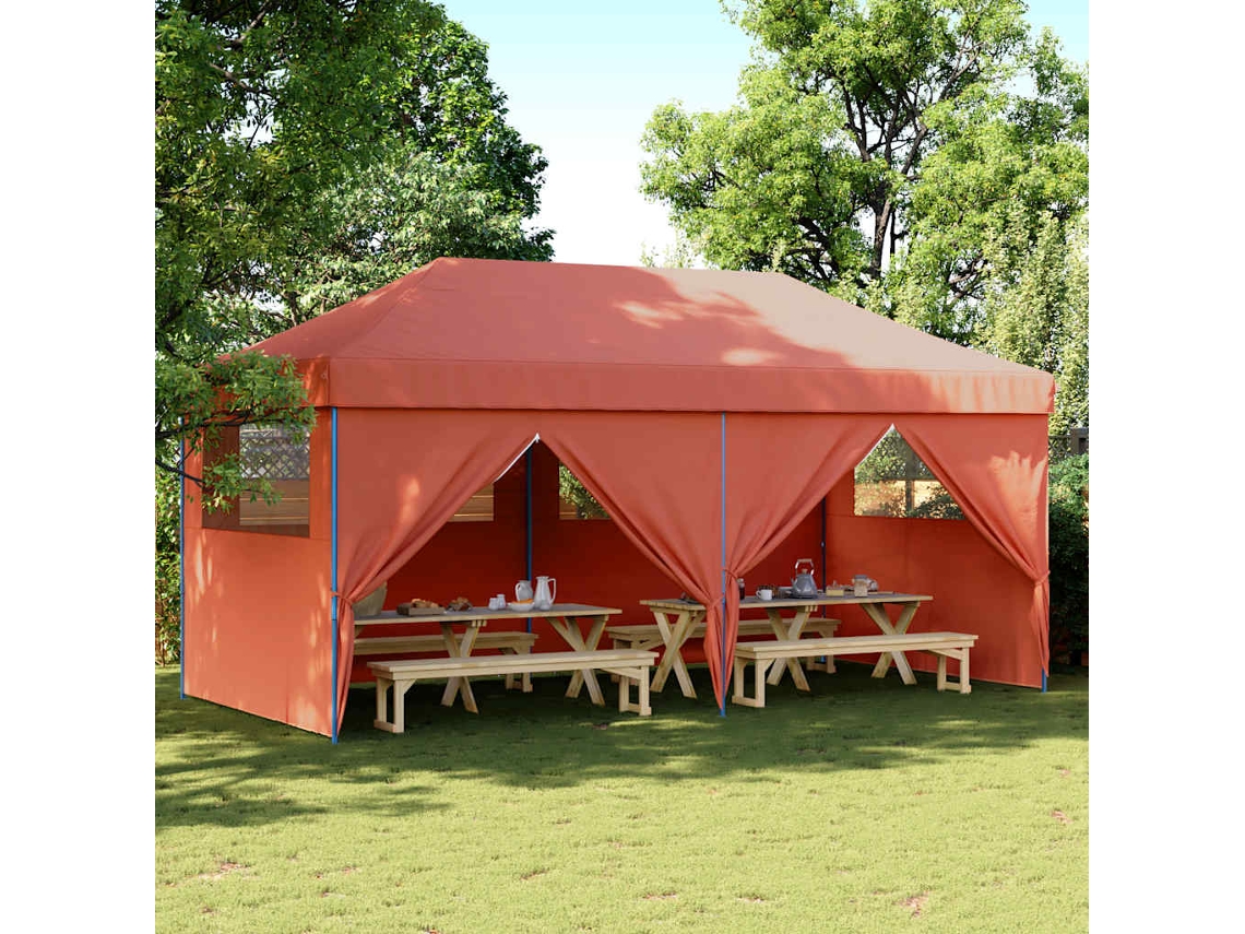 Vidaxl Tenda P/ Festas Pop-up Dobrável 4 Paredes Laterais Terracotta