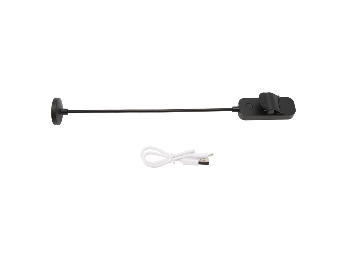 Luz de Leitura Clip On Recarregável Usb 3 Temperaturas Cor Ajustável Livro S/MARCA