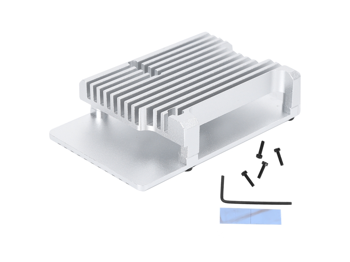 Caixa de placa base de alumínio durável para Raspberry Pi 4 componentes eletrônicos HKJ