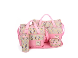 Conjunto De Bolsas  5 Peças Rosa*