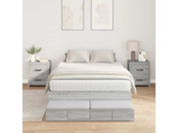 Vidaxl Estrado De Cama Com Arrumação Com Gaveta Cinza Sonoma 120 Cm