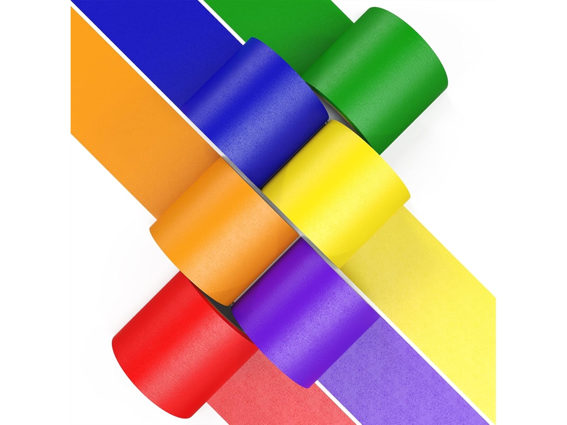 Rolos de fita adesiva Slowmoose Craft, 5 cm de largura, 55 m de comprimento, fita adesiva colorida