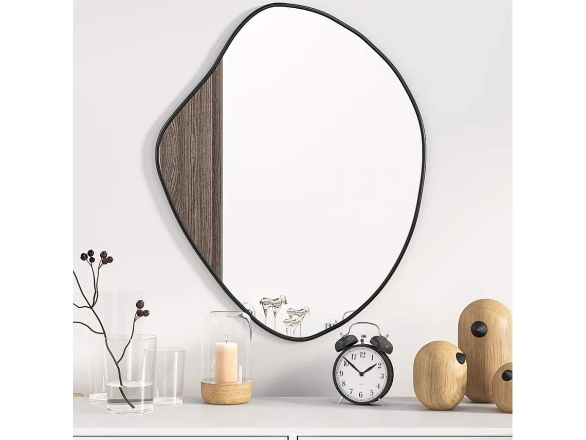 Vidaxl Espelho De Parede 60x50 Cm Preto