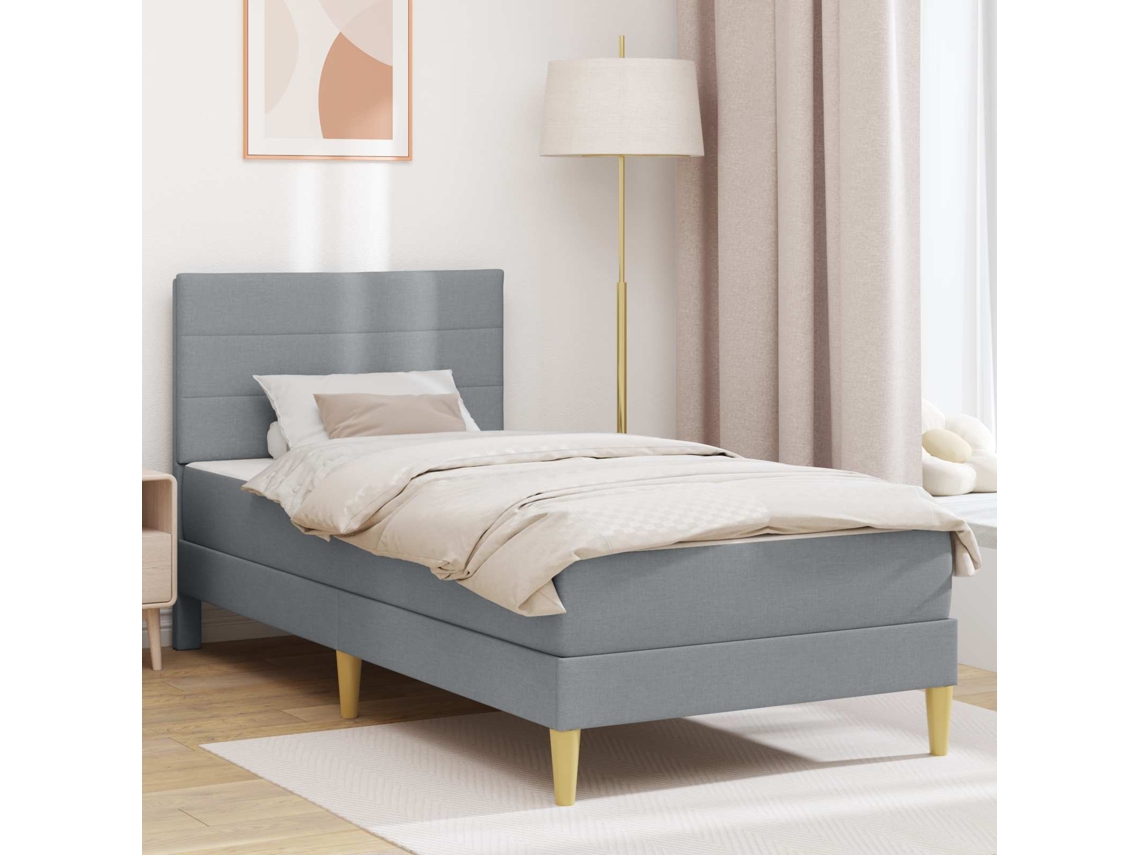 Vidaxl Estrutura Da Cama 90 X 200 Cm Cinzento-claro