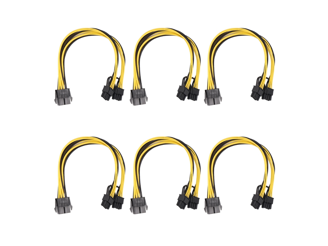 Aetheria 6pcs Cabo de Alimentação Pcie 8pin Fêmea para 2 Portas Macho 8pin Gpu Adaptador 18awg