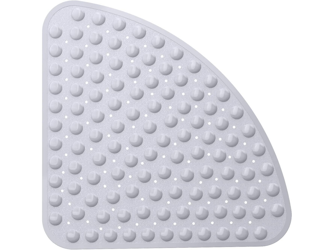 Tapete De Chuveiro Antiderrapante De Canto - 54 X 54 Cm Tapete De Chuveiro Quadrant, Tapete De Chuveiro Antiderrapante Com Ventosas E Orifício De Dren
