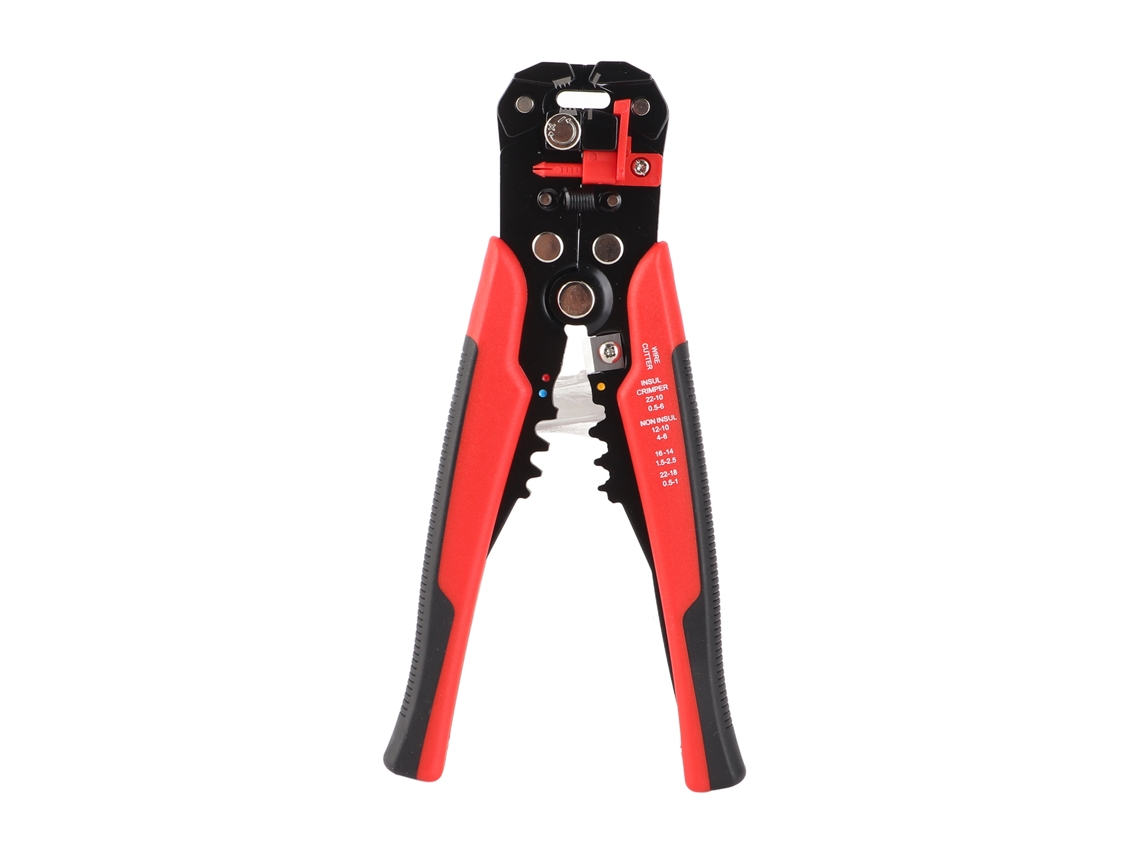 Alicate de Descasque Automático 8in Ajustável com Corte e Crimpagem para Fios 0.5 6mm Sjd1 Vermelho