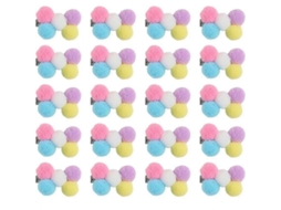 20 Clips De Pelo Para Perros Pequeños Puppy Bow Yorkie Flores De Alta Calidad Poliéster Y Metal Para Fiestas Y Uso Diario Multicolor