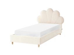 Cama Infantil Beliani Neulise De Terciopelo Beige 115x213x104