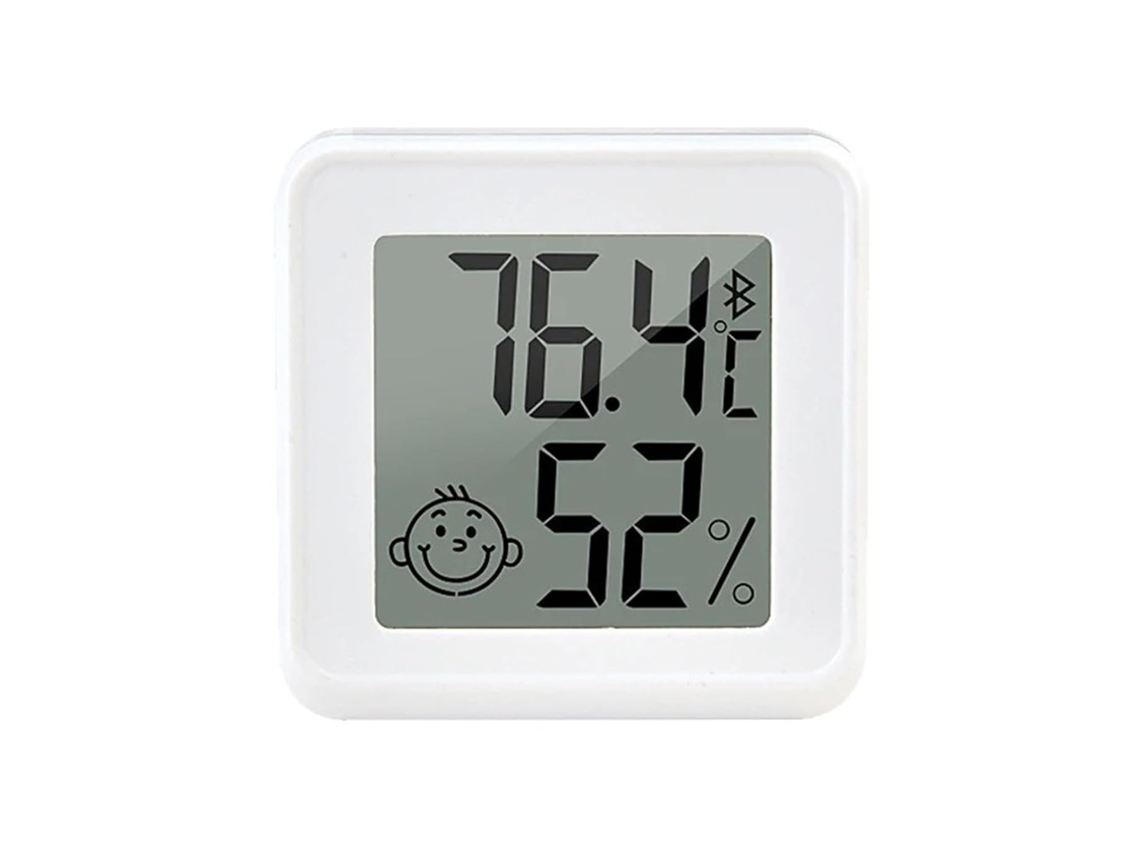 Termômetro E Higrômetro, Digital, Bluetooth, Com Tela Lcd, Branco