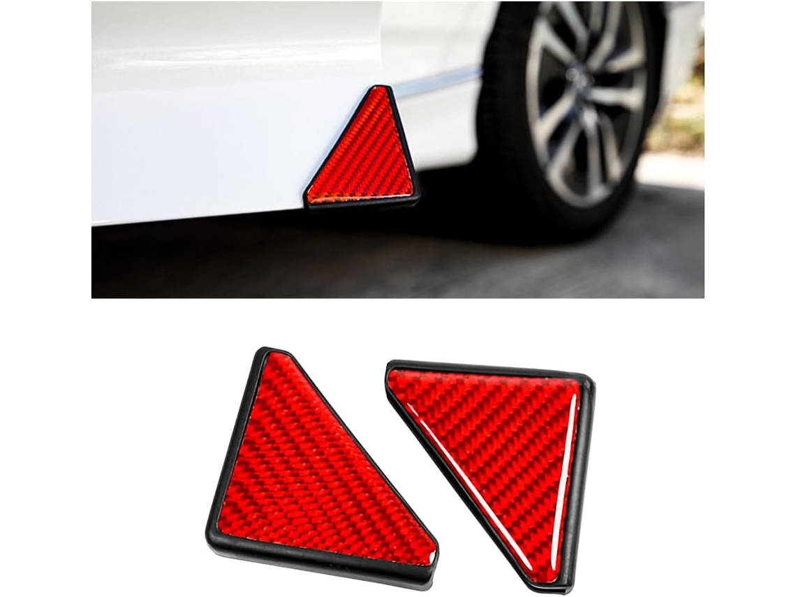 2 Coberturas Canto Porta Carro Vermelhas Anti arranhão/anti colisão, Adesivas Universais ZYBLSSBB