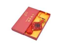 Laxiscreed Ornamento De Ano Novo Com Carimbo Tradicional Em Lacquer E Nó Chinês Pequeno Preto