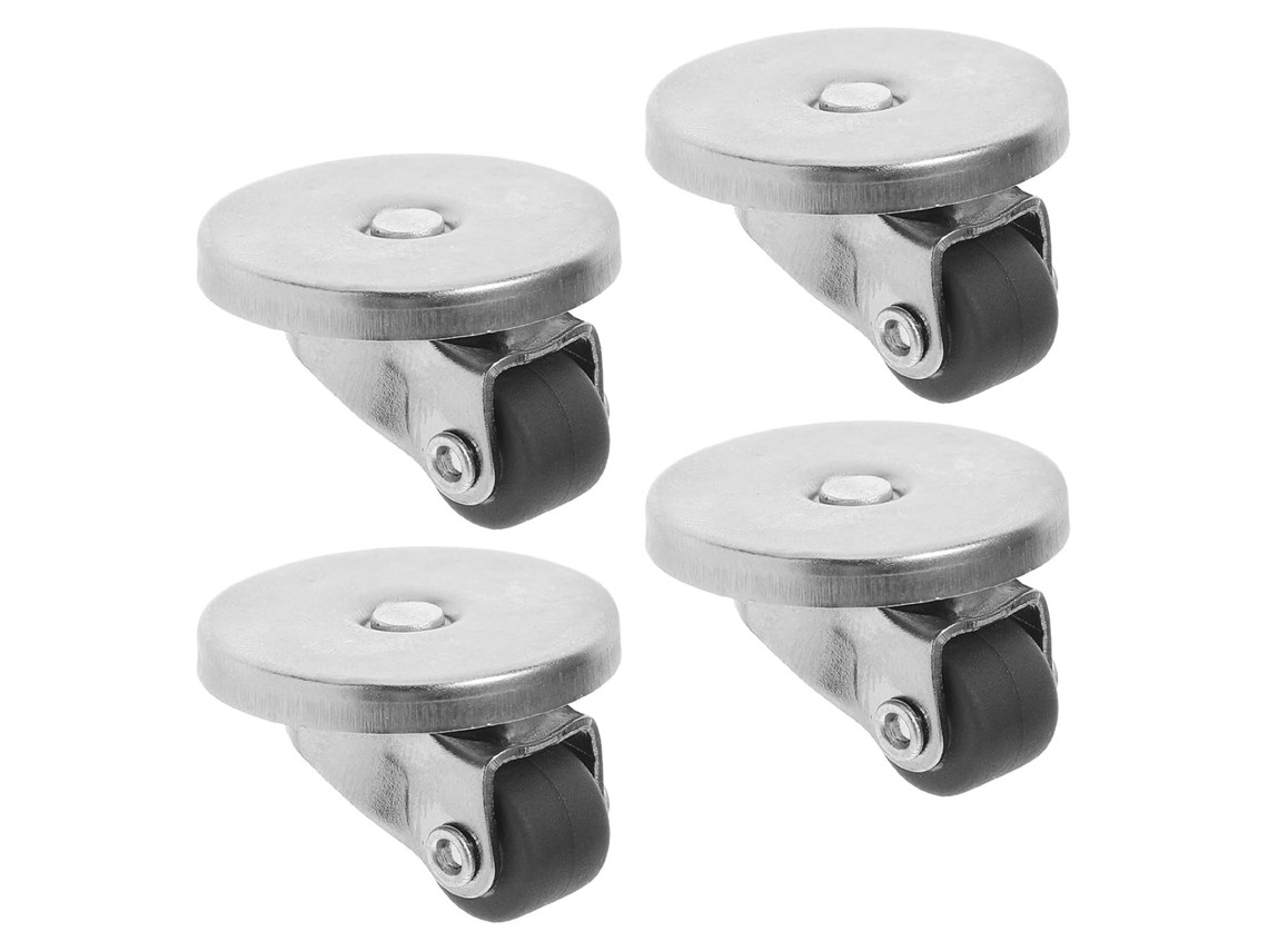 Conjunto De 4 Mini Rodízios Autoadesivos De Ferro E Borracha