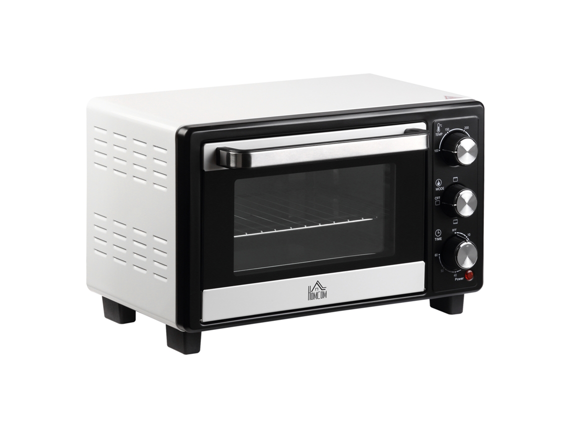 Forno elétrico 16l, temperatura ajustável, timer, 3 métodos de cozimento, acessórios, 1400w, branco BTFORUS
