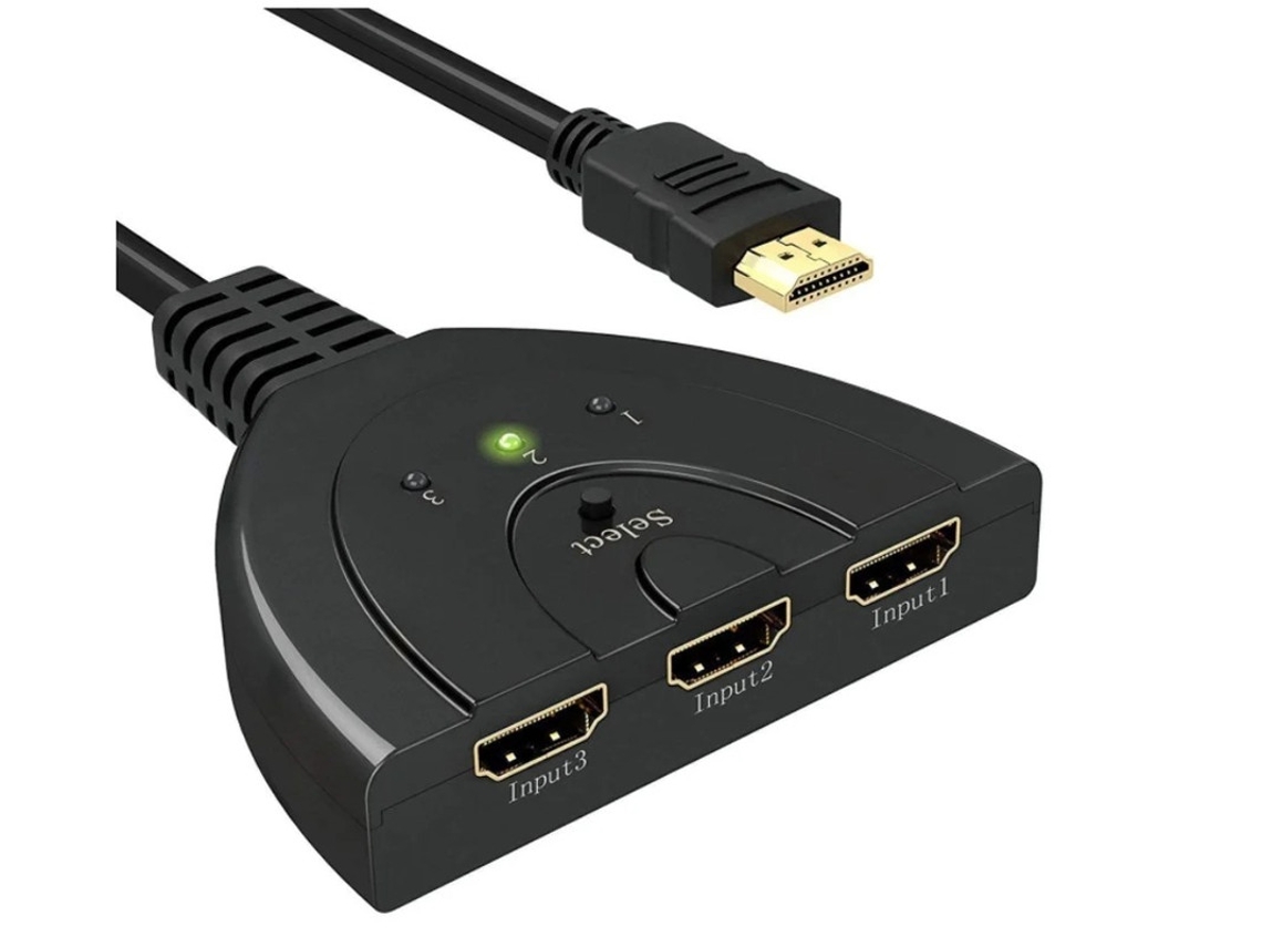 Adaptador HDMI Switch 2.1 Versão 8K YIZHOOD Preto